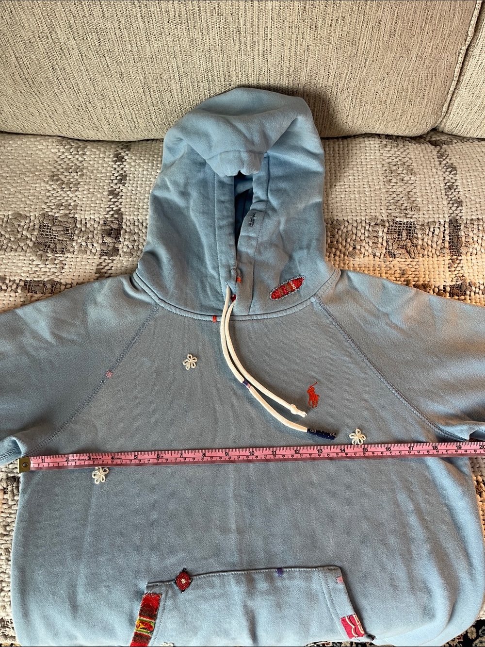 (New) Ralph Lauren Light Blue Hoodie with Embroidered Details. - Picture 7 of 8